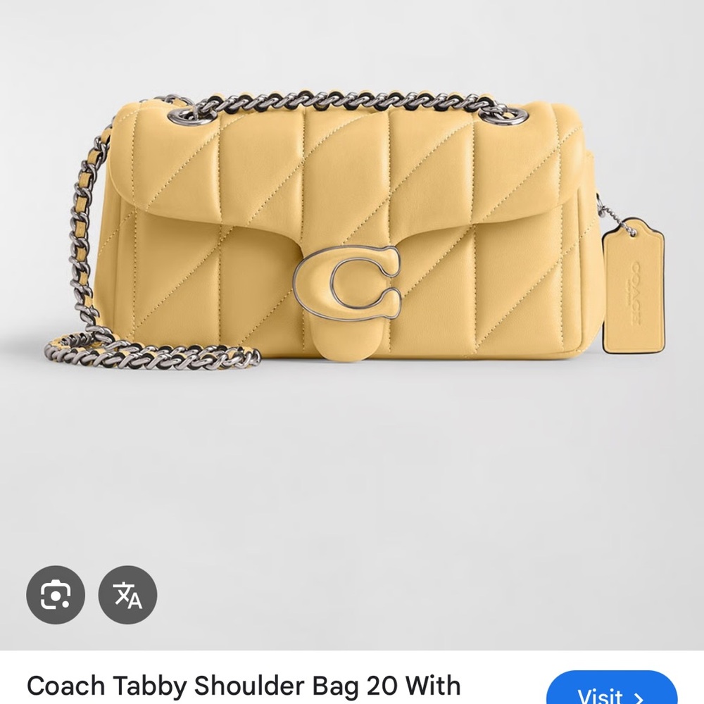 Coach Tabby Shoulder Bag in Soft Yellow